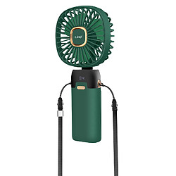 LinQ Mini Ventilateur Portable Réglable 90° Affichage LED Design carré Vert Foncé