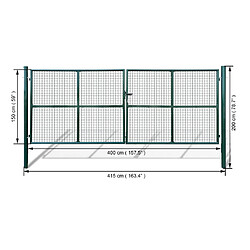 Avis vidaXL Portillon Maille 415 x 200 cm / 400 x 150 cm