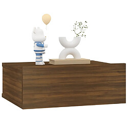 Acheter Maison Chic Table de chevet Table de Nuit Meuble de Rangement flottante Chêne marron 40x30x15 cm