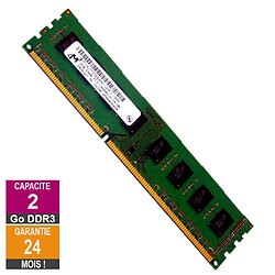 Barrette Mémoire 2Go RAM DDR3 Micron MT16JTF25664AZ-1G4F1 PC3-10600U 1333MHz 2Rx8 · Reconditionné PC3-10600 - 1333MHz