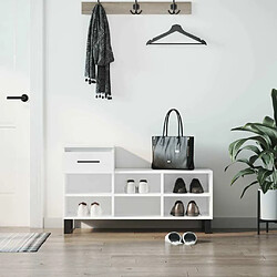 Maison Chic Armoire à chaussure,Meuble à Chaussures Blanc brillant 102x36x60 cm Bois ingénierie -MN35717