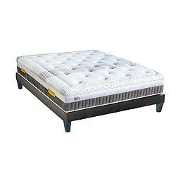 Olympe Literie Ensemble Delphes Ensemble DELPHES 140x190 cm | Matelas Mémoire de forme + Sommier Bois