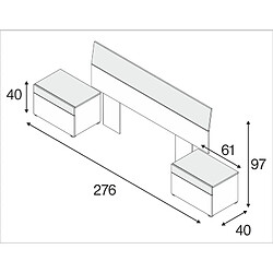 Avis But Tête de lit + 2 chevets TEKKAN blanc et imitation béton