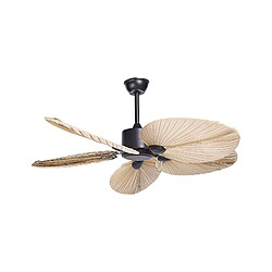 Beliani Ventilateur de plafond noir et naturel MAMMOTH 