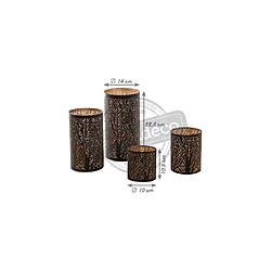 Aubry Gaspard Photophores cylindriques noir et or (Lot de 4).