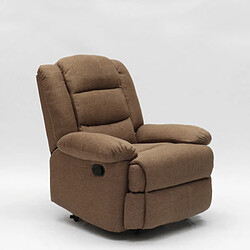 Avis LE ROI DU RELAX Fauteuil relax en tissu design repose-pieds inclinable 4 roues Maura | Couleur: Marron