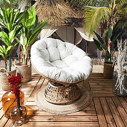 The Home Deco Factory Fauteuil de jardin rotatif avec coussin Cancun.