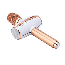 Acheter Wewoo Micro sans fil or rose pour ordinateur portable, PC, haut-parleur, casque, iPad, iPhone, Galaxy, Huawei, Xiaomi, LG, HTC et autres smartphone haute qualité sonore KTV Karaoke enregistrement coloré RVB néon lumières Bluetooth sans microphone à condensateur