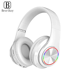 GUPBOO Casque Bluetooth pliable avec lumière LED et support Bluetooth 5.0