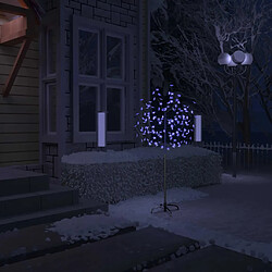 vidaXL Sapin de Noël 120 LED bleu Cerisier en fleurs 150 cm 