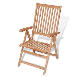 Avis Maison Chic Lot de 2 Chaises inclinables de jardin - Fauteuil d'extérieur Bois de teck solide -MN51756