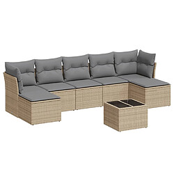 vidaXL Salon de jardin avec coussins 8 pcs beige résine tressée