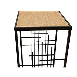 Ensemble de tables Romimex Noir black Bois Métal 2 Pièces