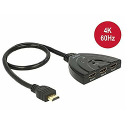 Delock HDMI UHD Switch 3 x HDMI in &gt; 1 x HDMI out 4K 60 Hz mit Kabel