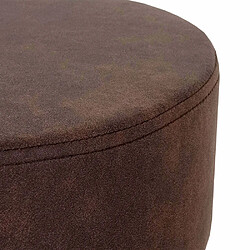 Decoshop26 Tabouret réglable en hauteur Ø 35cm imitation daim marron foncé vintage 04_0005330 pas cher