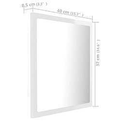 vidaXL Miroir à LED de bain Blanc brillant 40x8,5x37 cm Acrylique pas cher