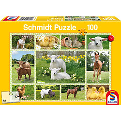 SCHMIDT AND SPIELE Puzzle enfant - Bebe animaux a la ferme - 100 pcs