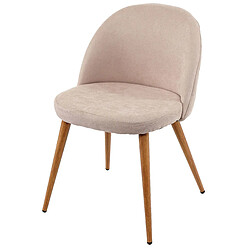 Mendler 4x chaise de salle à manger HWC-D53, fauteuil, style rétro années 50, en tissu ~ beige