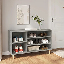 Maison Chic Armoire à Chaussures Gris béton,Meuble de Rangement à Chaussures 102x36x60 cm Bois d'ingénierie -MN90745