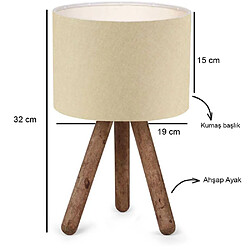 Avis Hanah Home Lampe à poser e bois et tissu Carla beige.