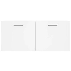 Maison Chic Armoire murale,Meuble de Rangement,Armoire Suspendue blanc 80x36,5x35 cm bois d'ingénierie -MN35424 pas cher