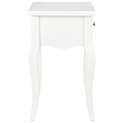 Acheter Maison Chic Table de chevet,Table de Nuit,Meuble de Rangement Blanc 40 x 30 x 50 cm Bois de pin massif