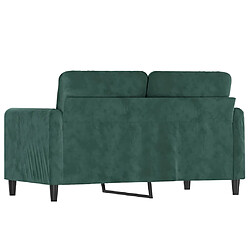 Acheter vidaXL Canapé à 2 places Vert foncé 120 cm Velours