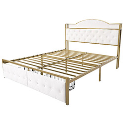 Acheter ComfortXL Lit Double 180 X 200 Avec Structure De Lit à Lattes En Métal, Couleur Beige Clair (sans Matelas)