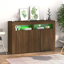 Acheter Maison Chic Buffet commode,console avec lumières LED pour rangement chêne marron 115,5x30x75 cm -MN70760