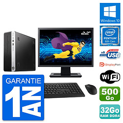 PC HP 400 G4 SFF Ecran 22" Intel G4400 RAM 32Go Disque Dur 500Go Windows 10 Wifi · Occasion 