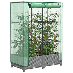 vidaXL Jardinière surélevée avec housse aspect rotin 80x40x123 cm 