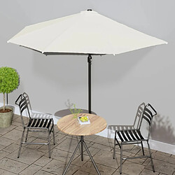 vidaXL Parasol de balcon avec mât en aluminium Sable 300x155 cm Demi 