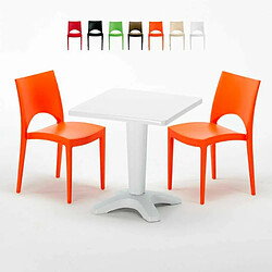 Grand Soleil Table et 2 chaises colorées polypropylen