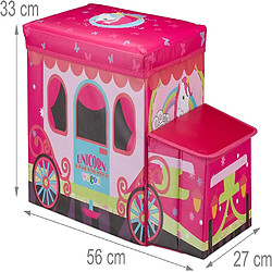 Helloshop26 Tabouret pouf coffre boîte à Jouets pouf enfant pliable rose 13_0002812_2 pas cher