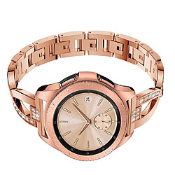 Wewoo Bracelet pour montre connectée Samsung GearS3 / Ticwatch Pro / HUAWEI GT Universel 22mm Diamant Métal Or rose pas cher