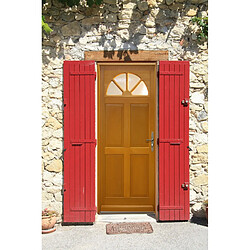 Porte D'entrée Bois Vitrée, Ferji, H,215xl,90 P,gauche + Poignée Et Barillet (ref 010403fp) Cote Tableau Gd Menuiseries