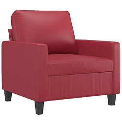 vidaXL Fauteuil Rouge bordeaux 60 cm Similicuir