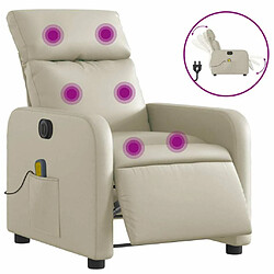 Maison Chic Fauteuil Relax pour salon, Fauteuil de massage inclinable électrique crème similicuir -GKD11405