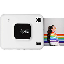 KODAK Mini Shot Combo 2 C300 - Appareil Photo Instantané (Photo Carré 7,6 x 7,6 cm - 3 x 3'', Écran LCD 1,7'', Bluetooth, Batterie Lithium, Sublimation Thermique 4Pass, 8 photos incluses) Blanc- RECONDITIONNE - Blanc 