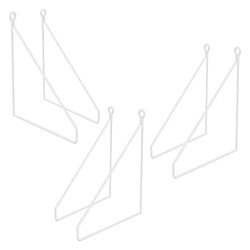 ML DESIGN MODERN LIVING Lot de 6 supports d'étagère murale équerre triangle en métal blanc 200 x 250 mm