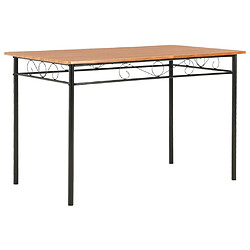 Ensemble salle à manger de jardin 7 pcs,Table et chaise à dîner MDF et acier Marron -MN81678