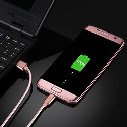 Wewoo Câble or rose pour Samsung, Huawei, Xiaomi, LG, HTC et autres Smartphones 1m Style Métallisé Tête 3A Haute Courant Micro USB vers USB de Charge de Données de Synchronisation, pas cher