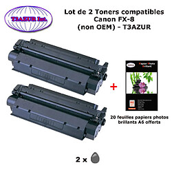 2 Toners génériques Canon FX8 pour imprimante Canon Fax L380, L380S, L400, LC510, FX 8 +20f PPA6 -T3AZUR 