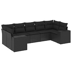 Maison Chic Salon de jardin 7 pcs avec coussins | Ensemble de Table et chaises | Mobilier d'Extérieur noir résine tressée -GKD91694