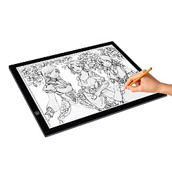 Wewoo Tablette graphique 8W 5V LED USB Stepless Gradation A3 Acrylique Échelle Copie Conseils Anime Sketch Dessin Sketchpad avec Câble USB