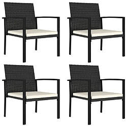 vidaXL Chaises à manger de jardin lot de 4 Résine tressée Noir 