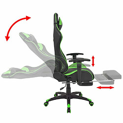 vidaXL Chaise de bureau inclinable avec repose-pied Vert