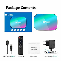 Hk1 Box 8K 4Gb 128Gb Tv Box S905X3 Android 9.0 Smart Tv Box 1000M Dual Wifi Player Netflix Youtube Media Player Black_4Gb 32Gb pas cher