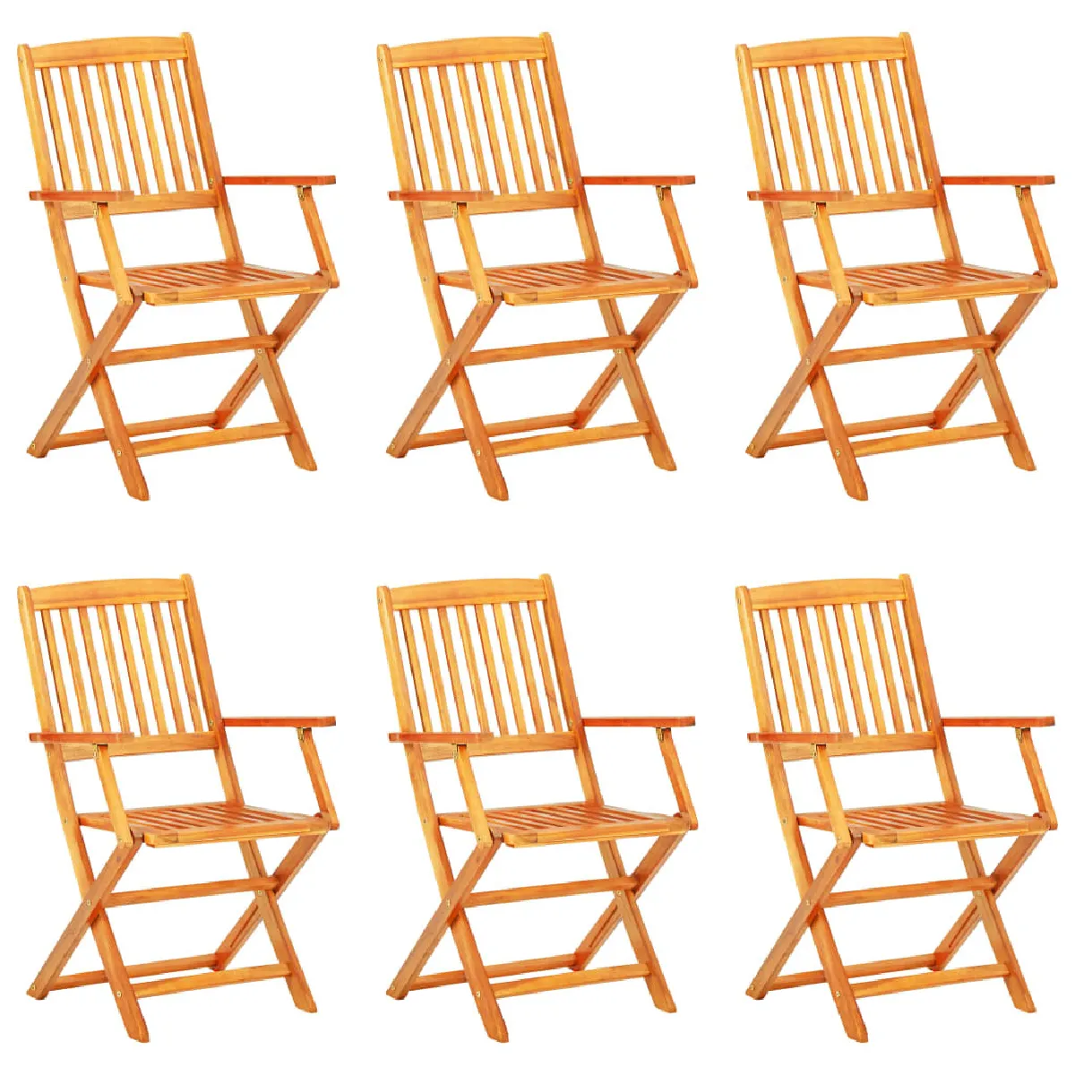 Maison Chic Mobilier pliable de jardin 7 pcs,Mobilier d'extérieur,table et chaises Bois d'acacia solide -GKD440951