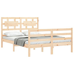 Acheter Maison Chic Cadre/structure de lit avec tête de lit pour adulte - Lit Moderne Chambre double bois massif -MN20225